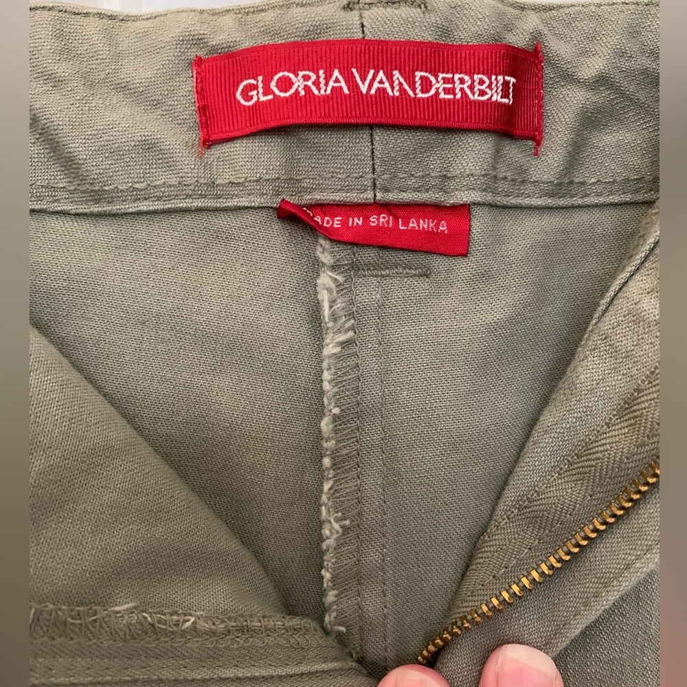 EUC Gloria Vanderbilt Olive Green Denim Skort Size 14 Spring Summer - Picture 7 of 11